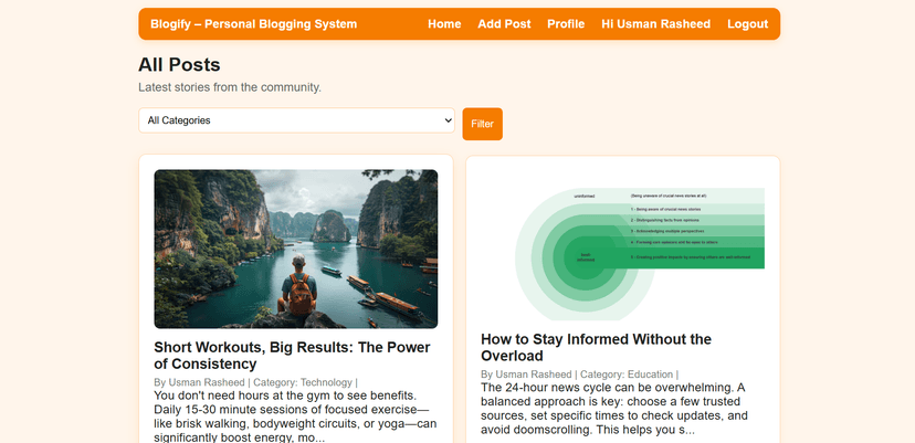 Blogify — Personal Blogging System